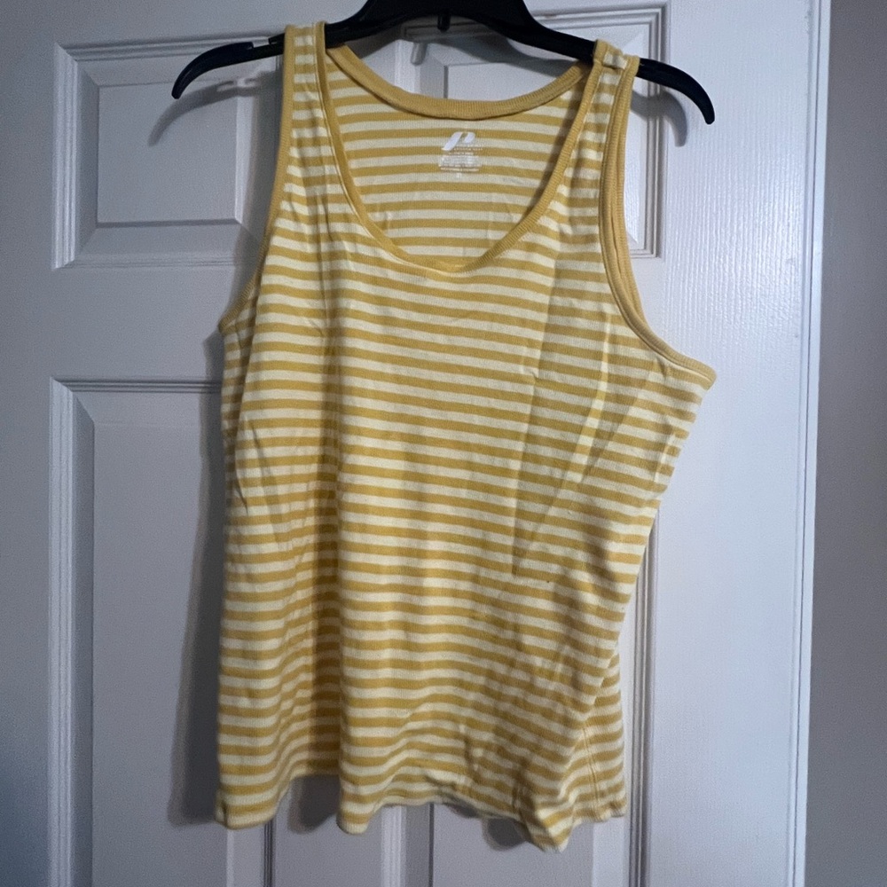 Prospirit Yellow Striped Tank Top size xl